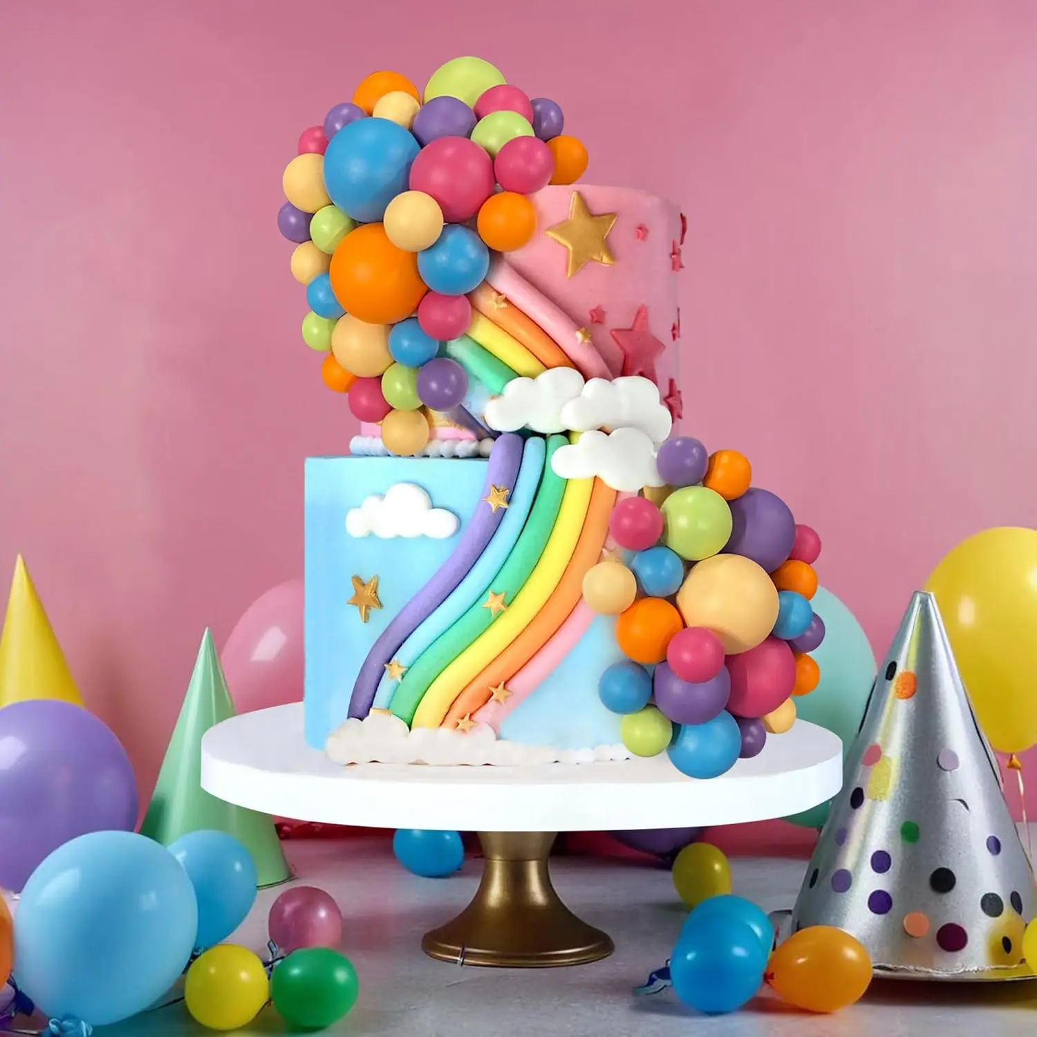 56 Stück Kugel-Kuchen-Picks, bunter kugelförmiger Kuchenaufsatz, Perlenkugeln, Cupcake-Kucheneinsatz-Aufsatz für Hochzeit, Geburtstag, Party – Detail 6