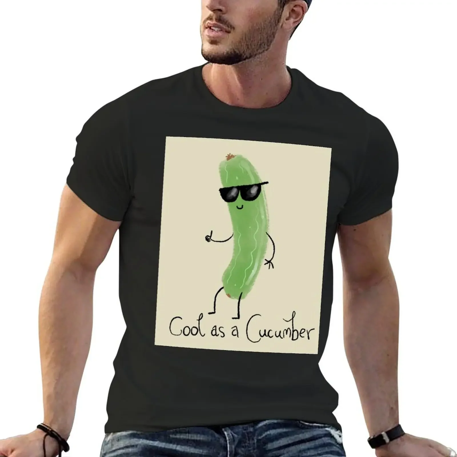 Cool as a cucumber T-Shirt plus size clothes blacks cheap stuff kawaii clothes outfits for men