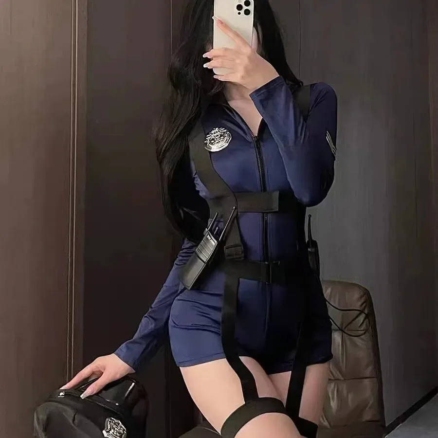 Tempting Blue Police Uniforms Game Uniforms Role-playing Clothes New Lingerie European and American Police Uniforms