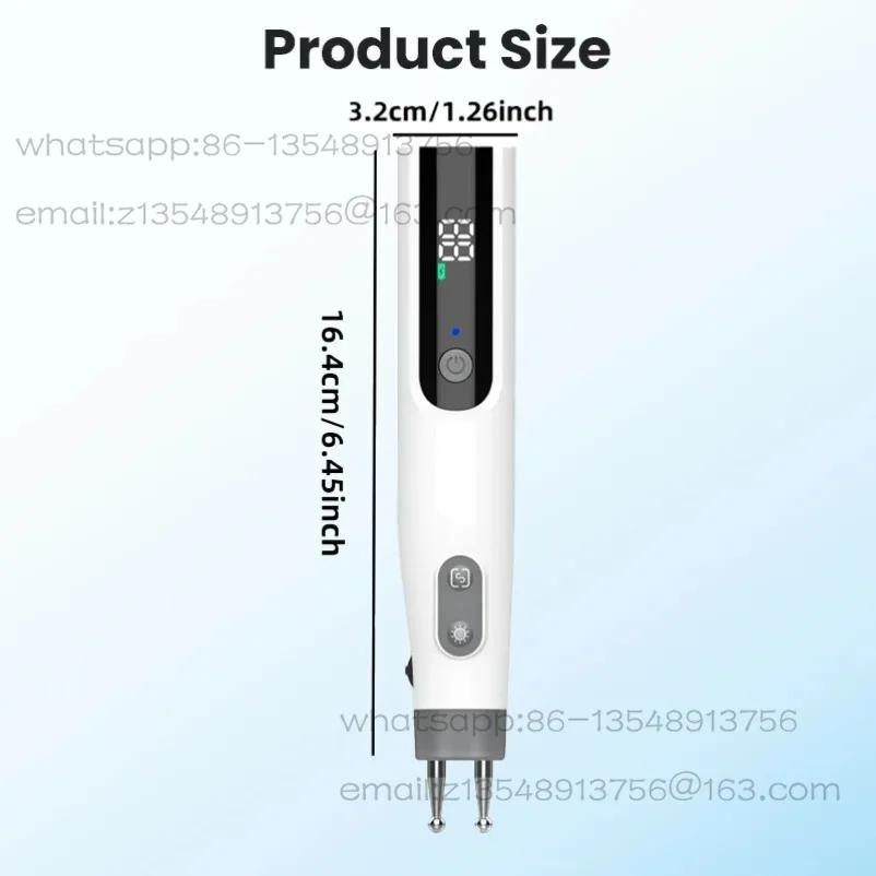Type-C Multifunctional electric white gray double-head massage pen ,5 modes and 10 gears adjustment, suitable for neck,back