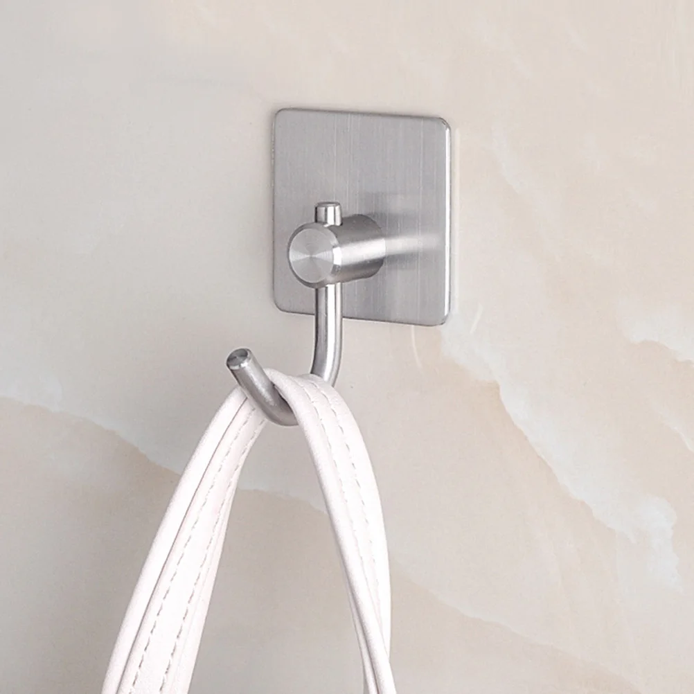 

2Pcs Stainless Steel Strong Adhesive Hooks Waterproof Self Stick Wall Coat Hangers for Bathroom Kitchen Mirror Robe