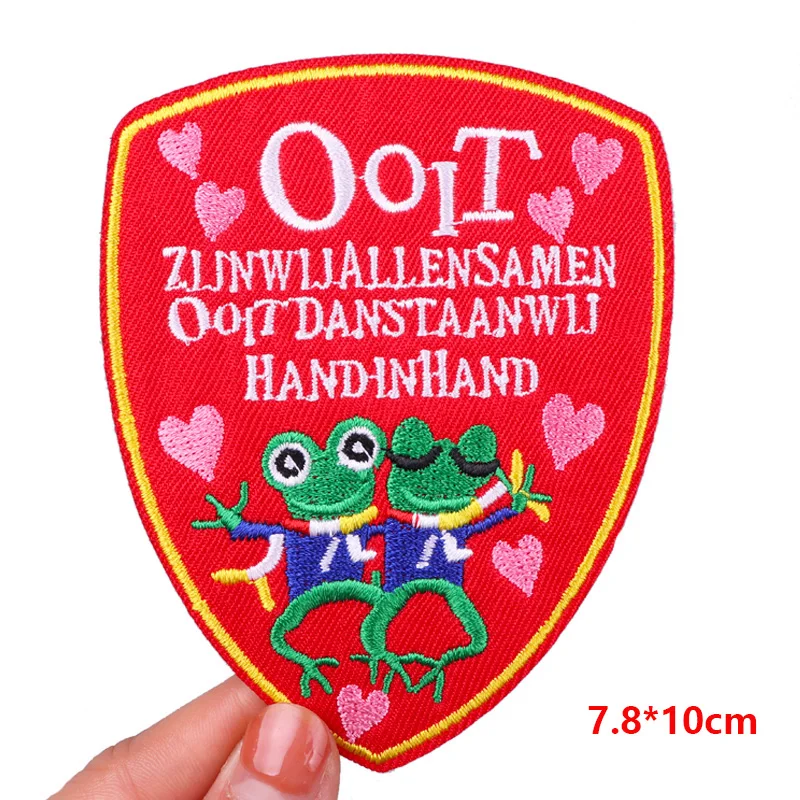 هولندا Oeteldonk شعار المطرزة بقع الضفدع التصحيح هولندا كرنفال بقع للملابس الموحدة DIY بها بنفسك الحديد على بقع