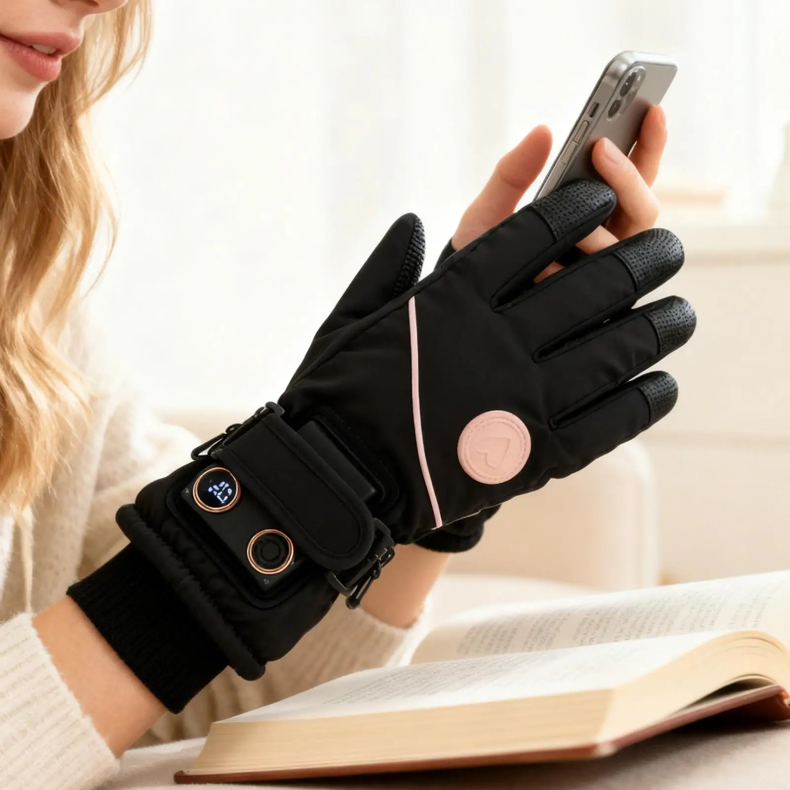 

Heated Motorcycle Gloves 3 Levels Touchscreen Electric Rechargeable Skiing Equipment Men Electric Gloves For Skiing Cycling