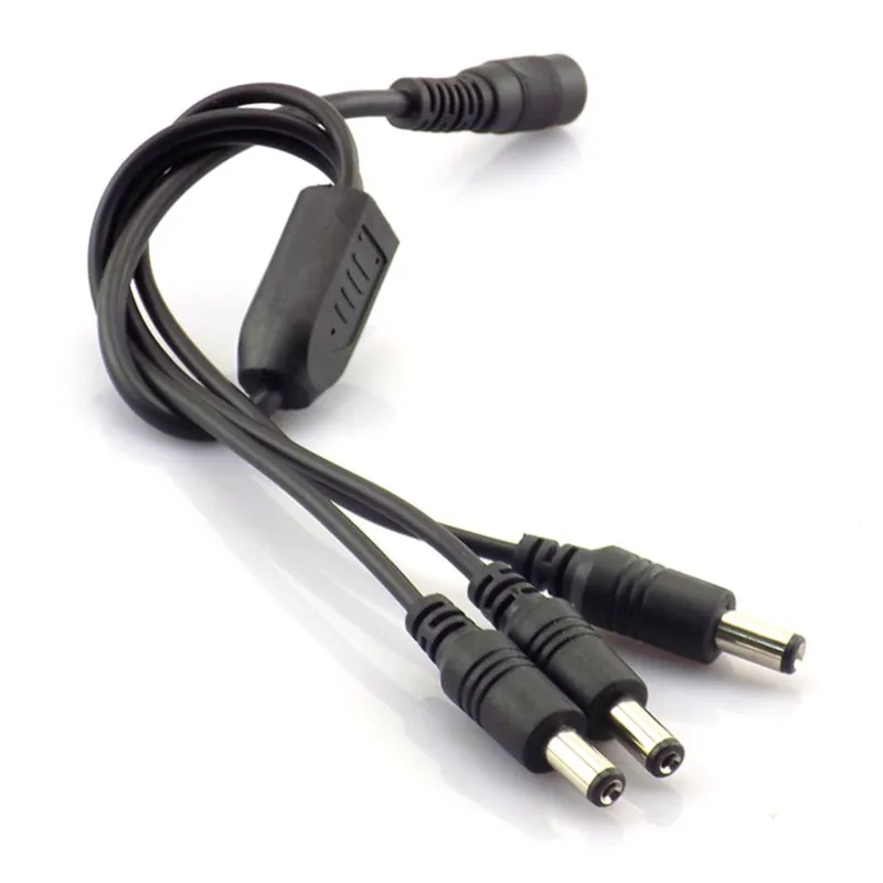 2.1*5.5mm 1 Female to 3 Male 12V DC Power Splitter Plug Cable for CCTV Security Camera Accessories Power Supply Adapter B5