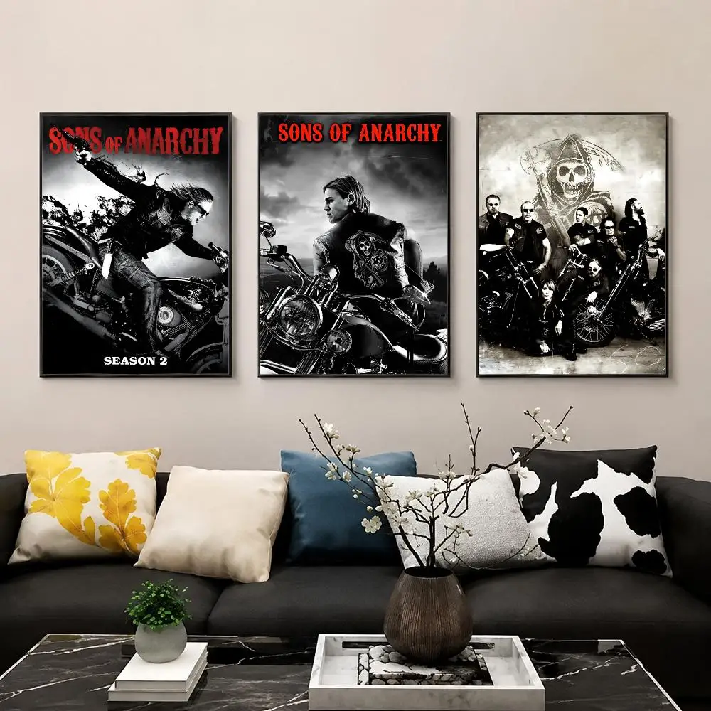 S-Sons of A-Anarchy Poster HD Print Wall Art for Bedroom Living Room Office Bar Home Decor Aesthetic Print