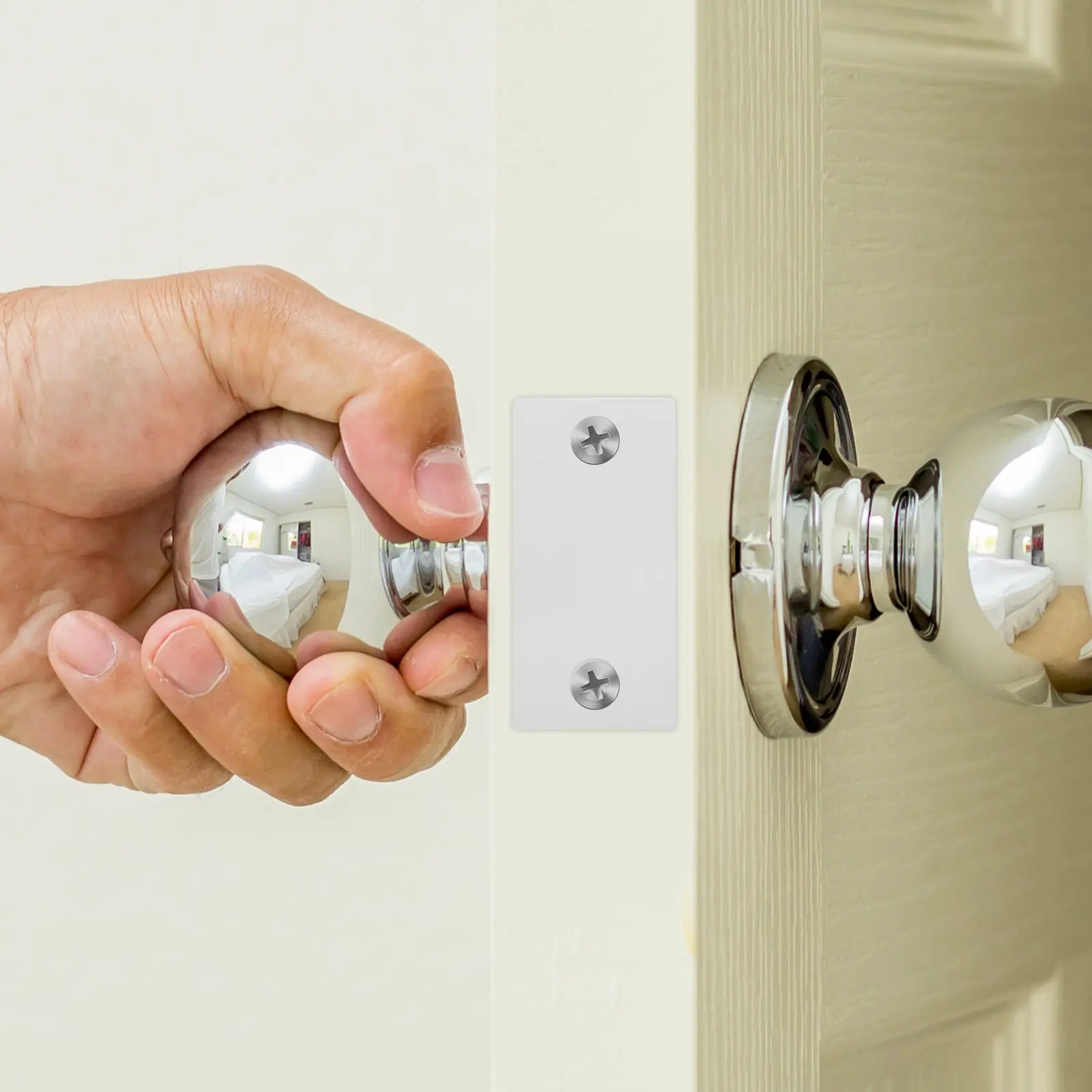 1Set Door Hole Repair Plate Efficient Door Edge Patch for Lock Hinge Strike Deadbolt Plate