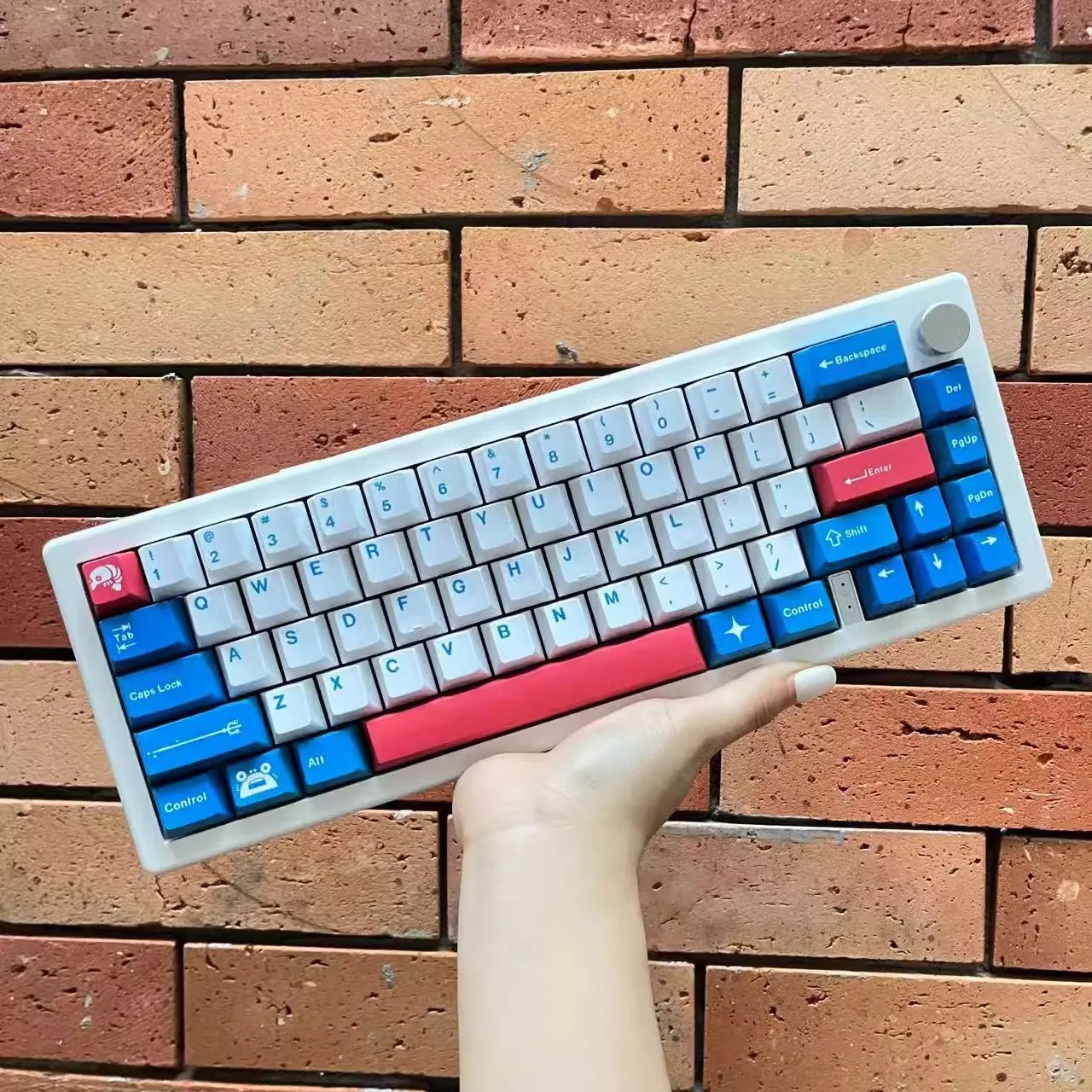 131 Keys/set GMK A Keycaps PBT Dye Sublimation Lightproof Key Caps Cherry Profile Blue White Keycap For Customized Keyboard