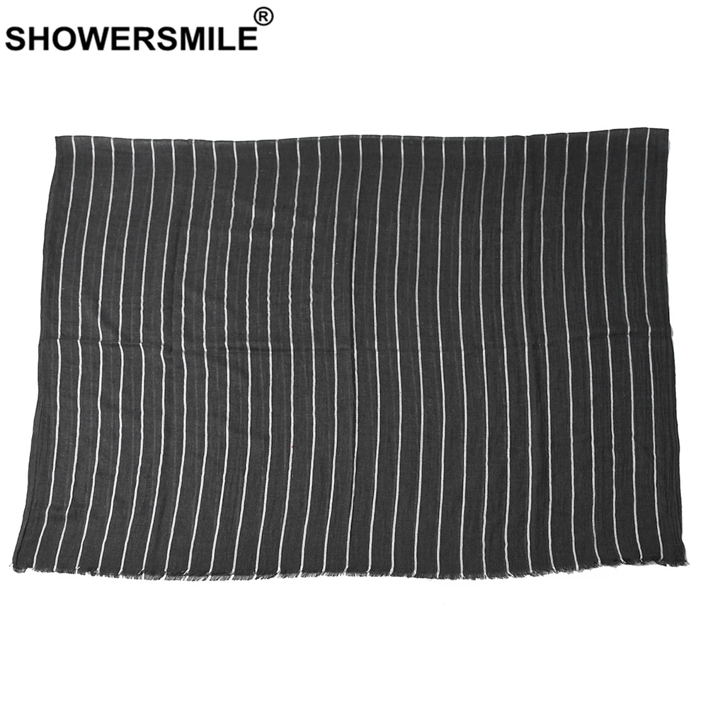 SHOWERSMILE Striped Men Scarf Fashion Warm Male Winter Scarf Blue Red Black Scarf Men Accessories 190cm*100cm