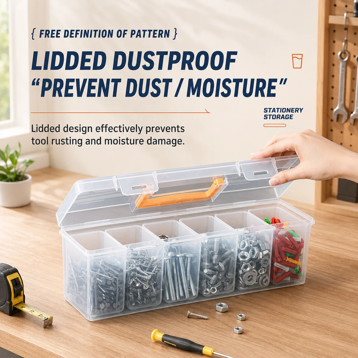 7-in-1 Portable Hardware Storage Box ,6 Detachable Small Bins,Multifunctional Organizer for Screws,Nuts & Household Small Parts image 5