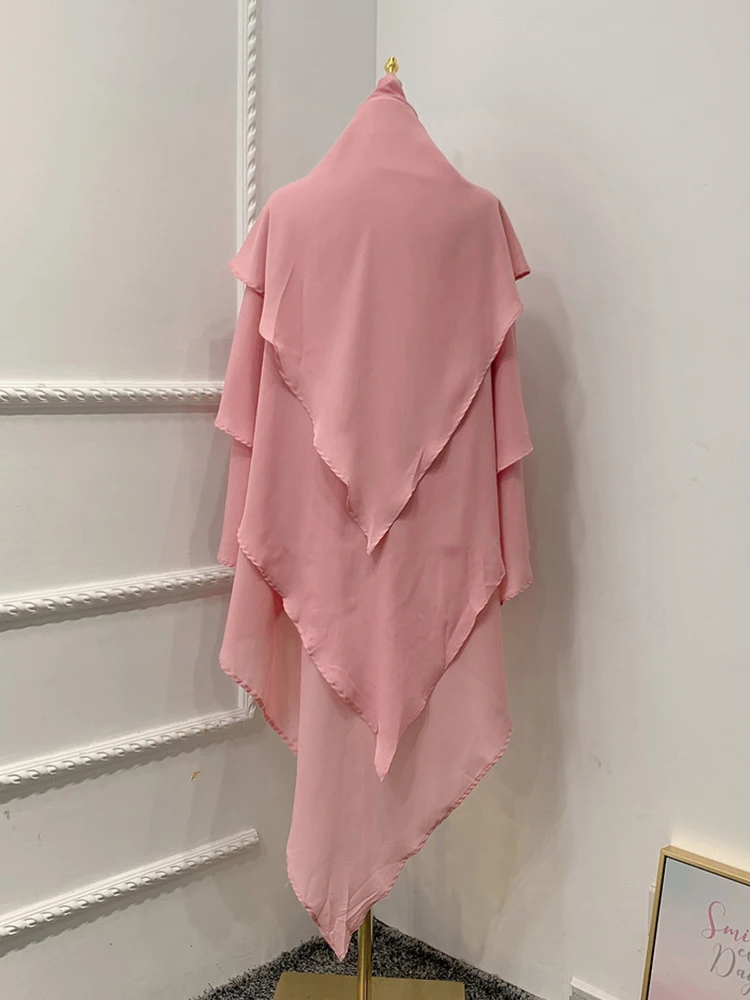 Eid Prayer Garment Khimar Islamic 3 Layers Women Hijab Sleeveless Tops Abaya Ramadan Muslim Arab Clothing Niqab Hijabs jilbab