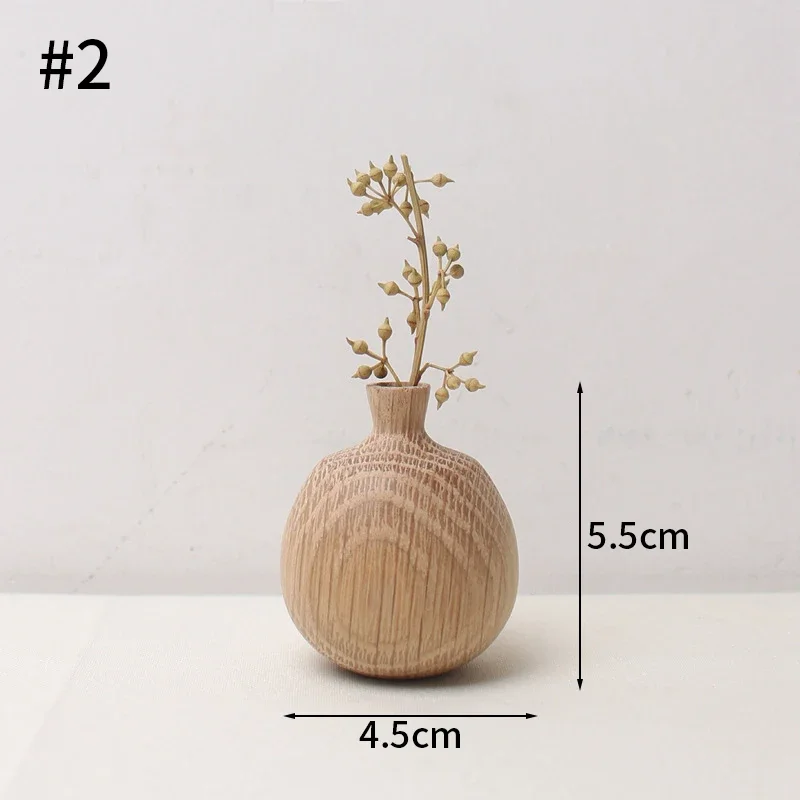 Japanse houten vaas voor bloem home decor decoratieve bloemen vaas woonkamer decoratie kantoor desktop bloemen fles ornament