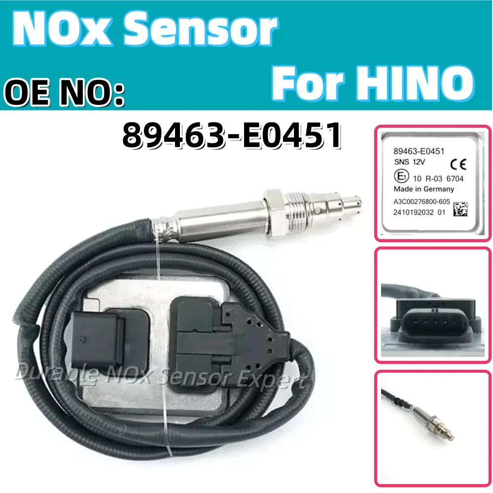 

89463-E0451 5WK96668 Nox Sensor Nitrogen Oxide Sensor 89463E0451 SNS12V For Hino Truck Car Nox Sensor Nitrogen Accessories