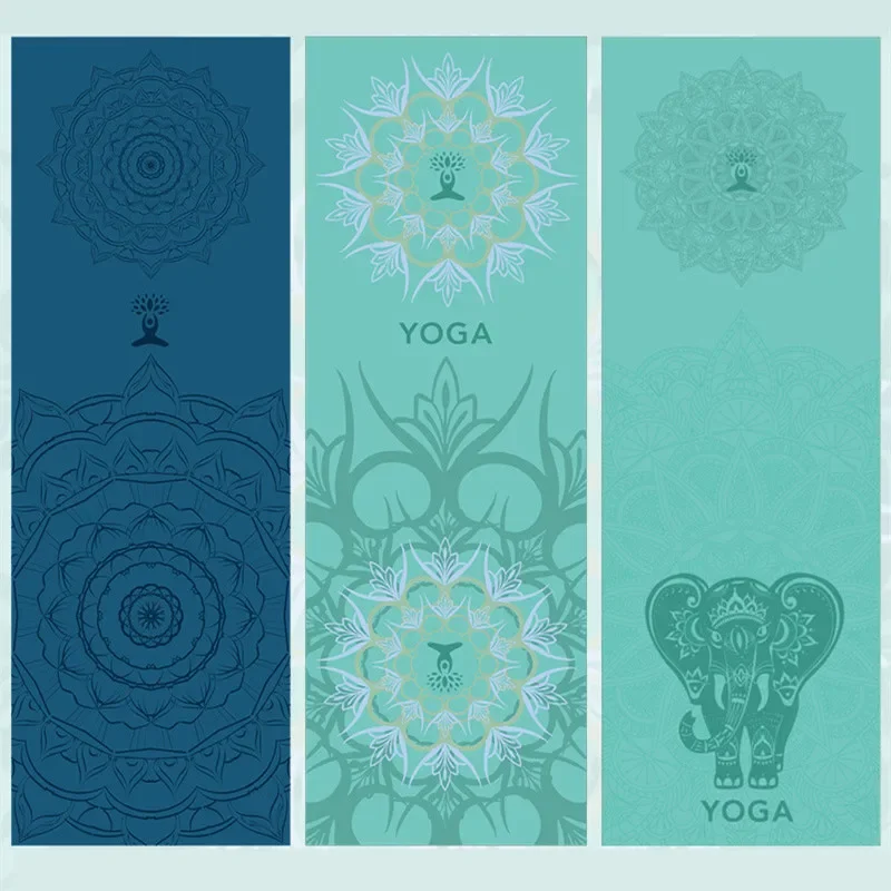 Hot Yoga Mat Towel 185*63cm Printed Yoga Towel Non Slip Fitness Workout Mat Cover for Pilates Gym Yoga Blankets