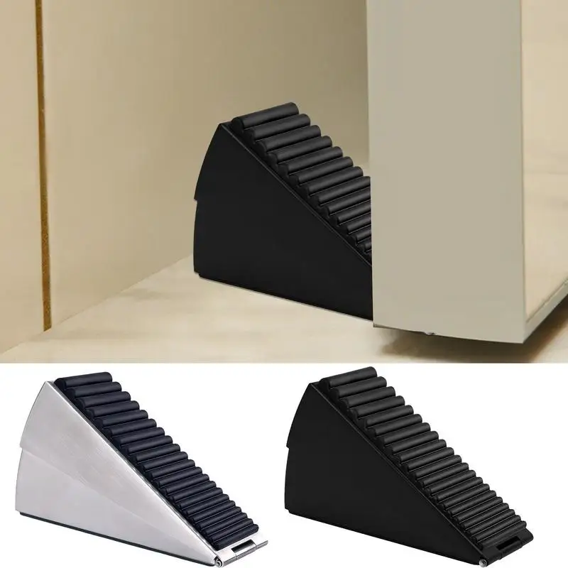 Heavy Duty Door Stopper Adjustable Metal Bottom Flexible Hardware for Home anti-collision Garages School Company Door Stop Wedge