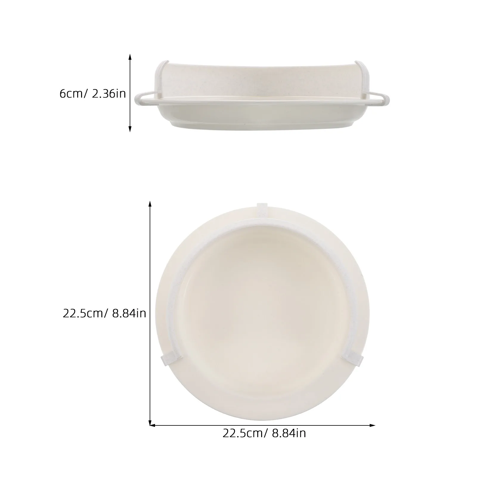 Clip-on Plate Guard for Wheelchair Users 6 Inch White Adaptive Self Feeding Aid for Disabled Adults Spill-Proof Scooping Dining
