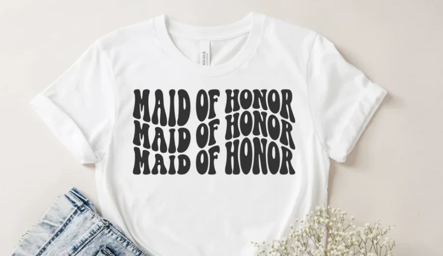 Maid of Honor  Bridesmaid Bridal Wedding Wavy Stacked  Bachelorette Party 100% cctton Fashion Streetwear Harajuku Drop Shipping