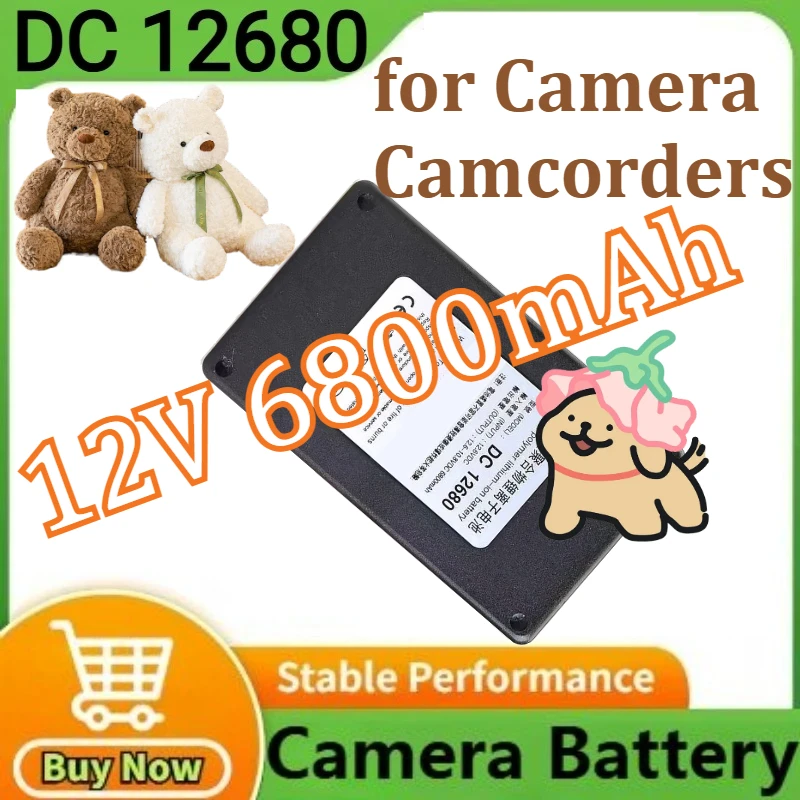 

DC Battery Pack Super Rechargeable Portable Polymer Lithium Battery Cell DC 12680 for Camera Camcorders High Qualty 12V 6800mAh