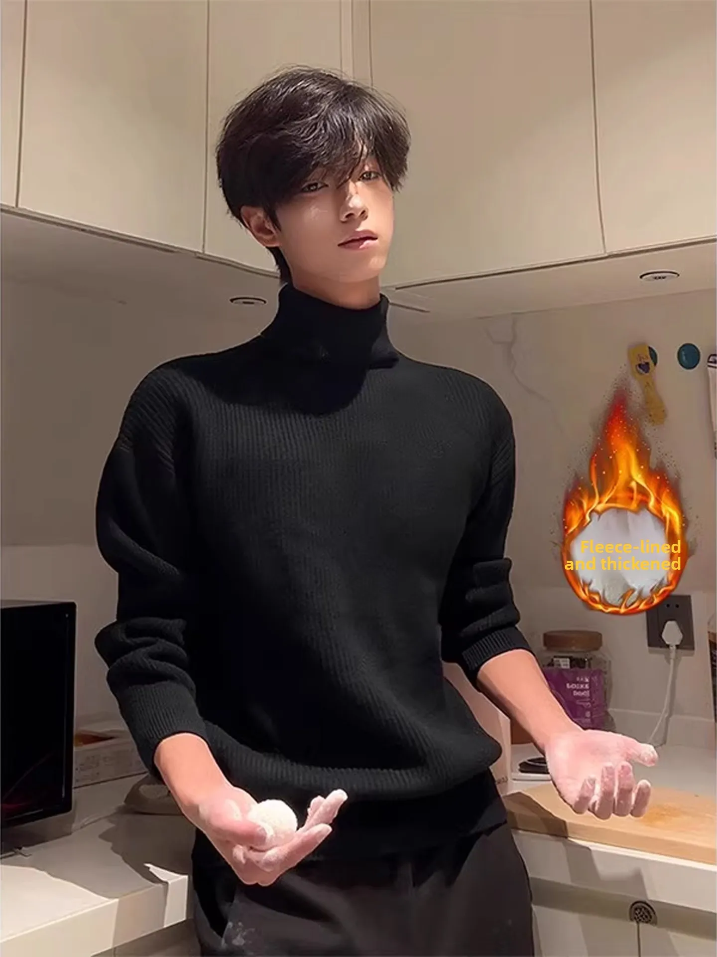 

Cleanfit American Sle Fce Lined Thiened Толстовка с капюшоном Вязаный свитер для мужчин Зимний теплый ленивый базовый слой irt