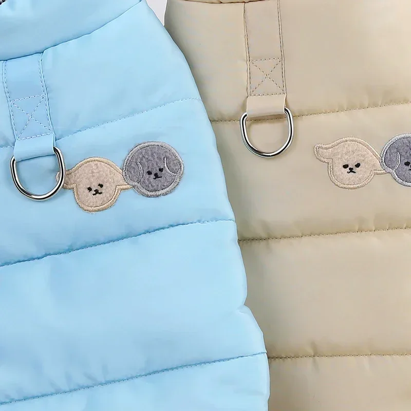 Ropa de invierno para perros, chaqueta cálida para cachorros, abrigo para mascotas para perros pequeños y medianos, chaleco con anillo en D,