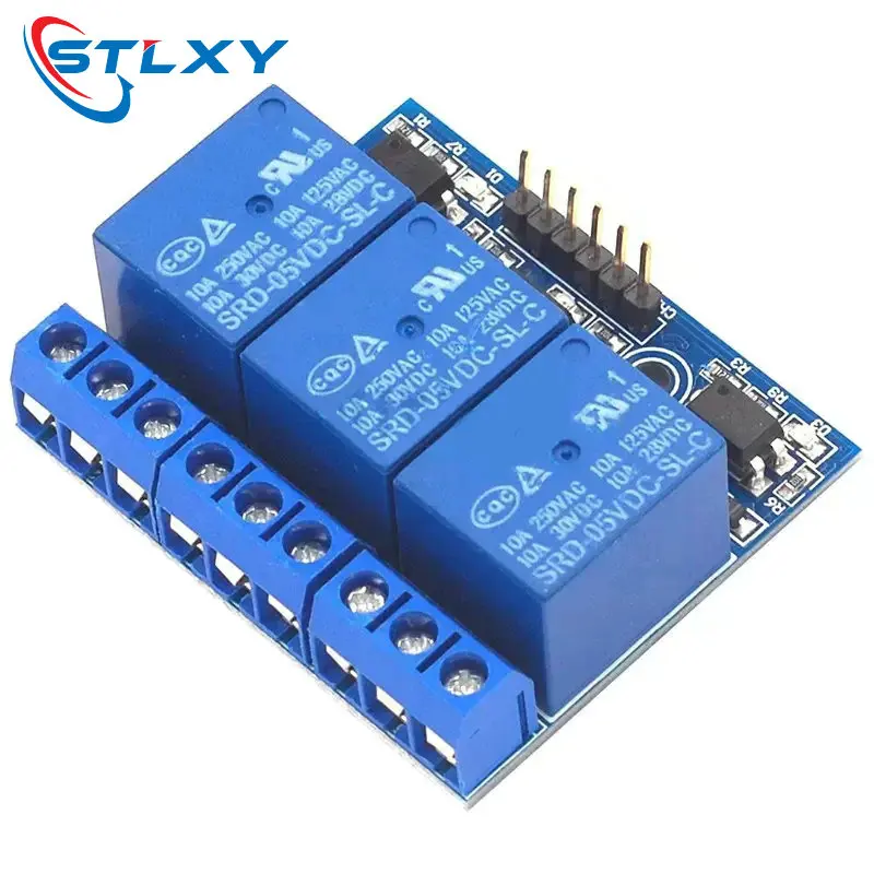 3.3V 5V 3 Channel Relay Module 5mA With Optocoupler Isolation Compatible Signal
