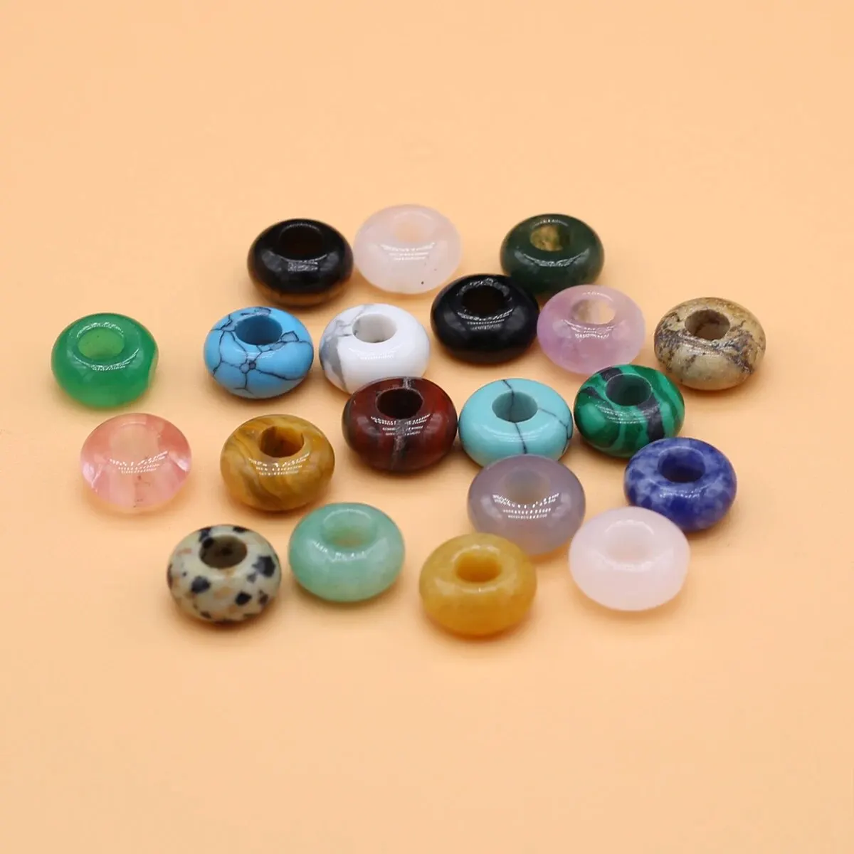 10pcs 5x10mm Abacus Beads Shape Natural Stone Crystal Beads Tiger Eye Agate Quartz Beads for Jewelry Making Necklace Bracelet