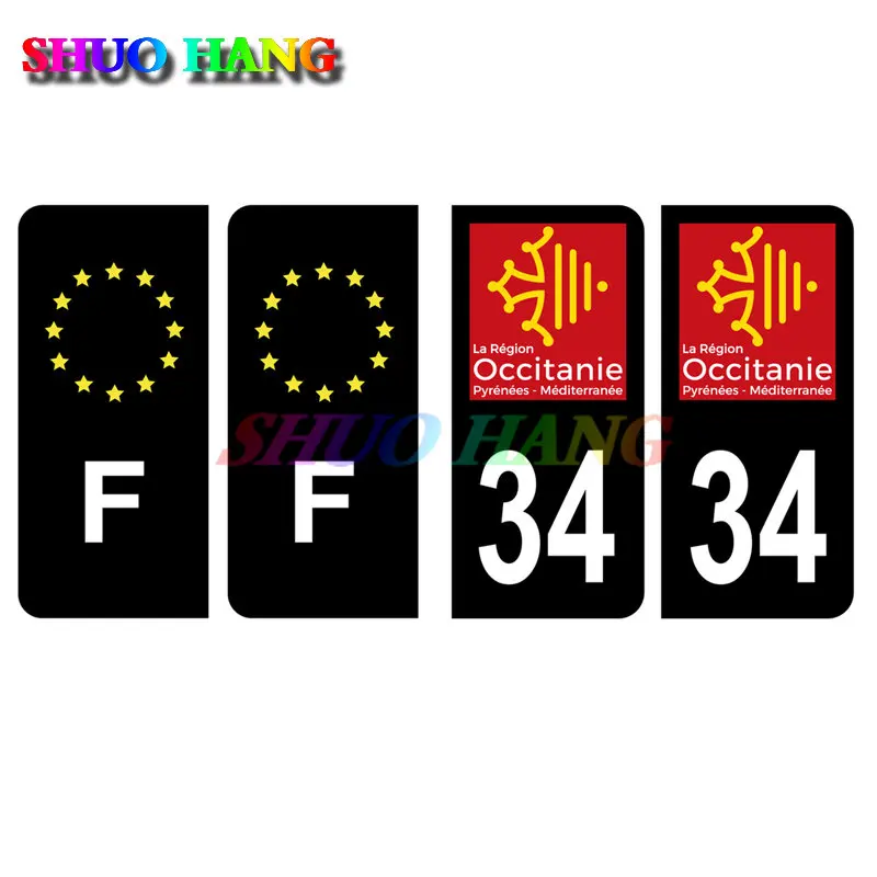

Lot Signage License Plate 34 Herault&F Europe Car Sticker Vinyl Car Accessories Racing Motorcycle Truck Decal PVC