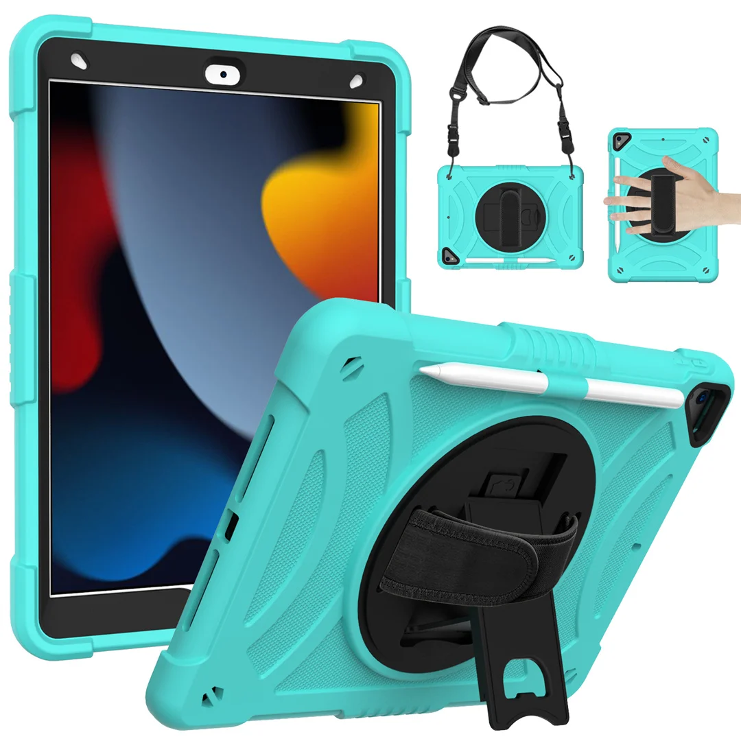 

For iPad 10.2in Air3 10.5in 2025 New Release Case Shockproof 360 Stand Hand Shoulder Strap Full Protection Tablet Shell