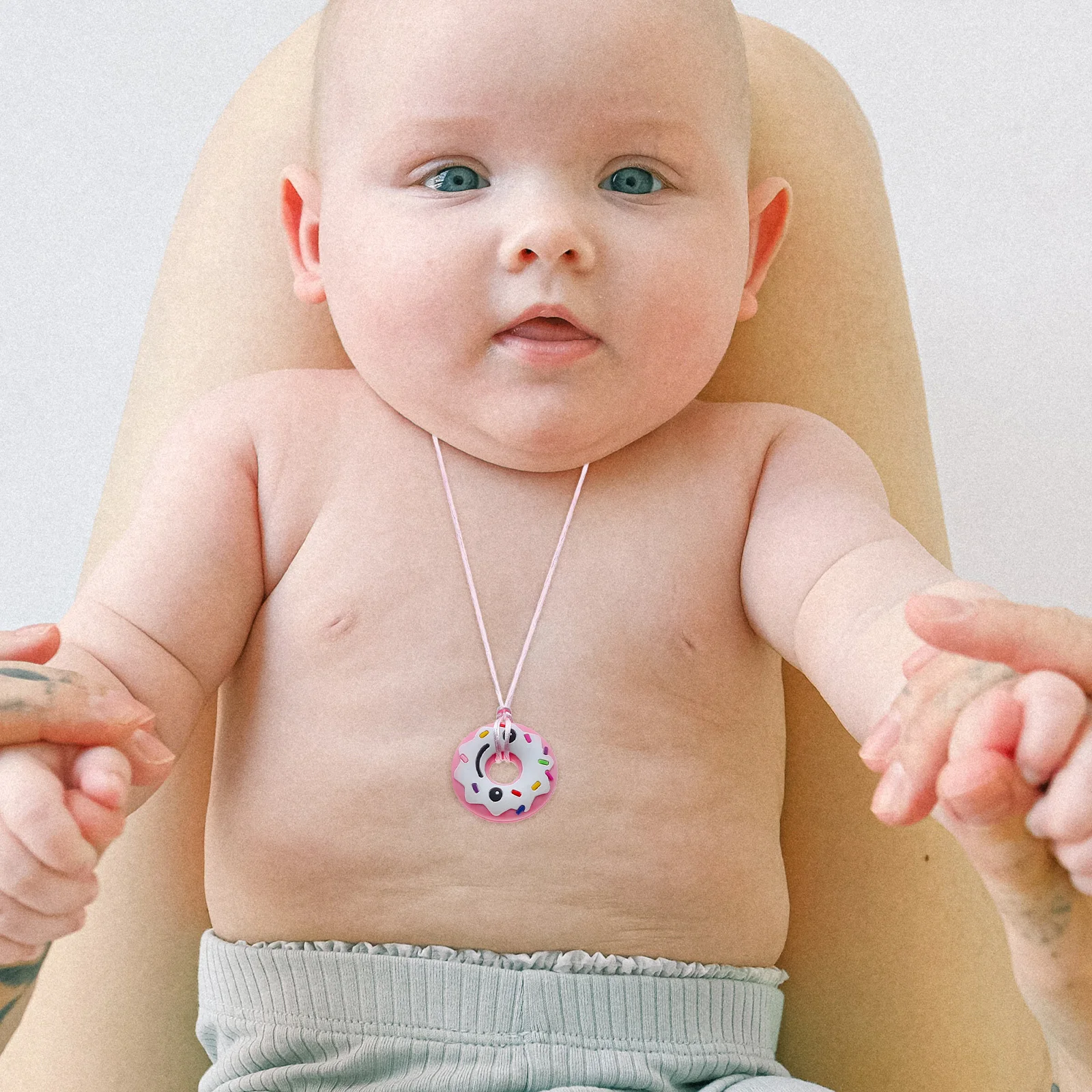 

3Pcs Baby Teething Necklace Silicone Teethers Exquisite Cartoon Shape Gums Massage Infant Chew Relief 6-12 Months