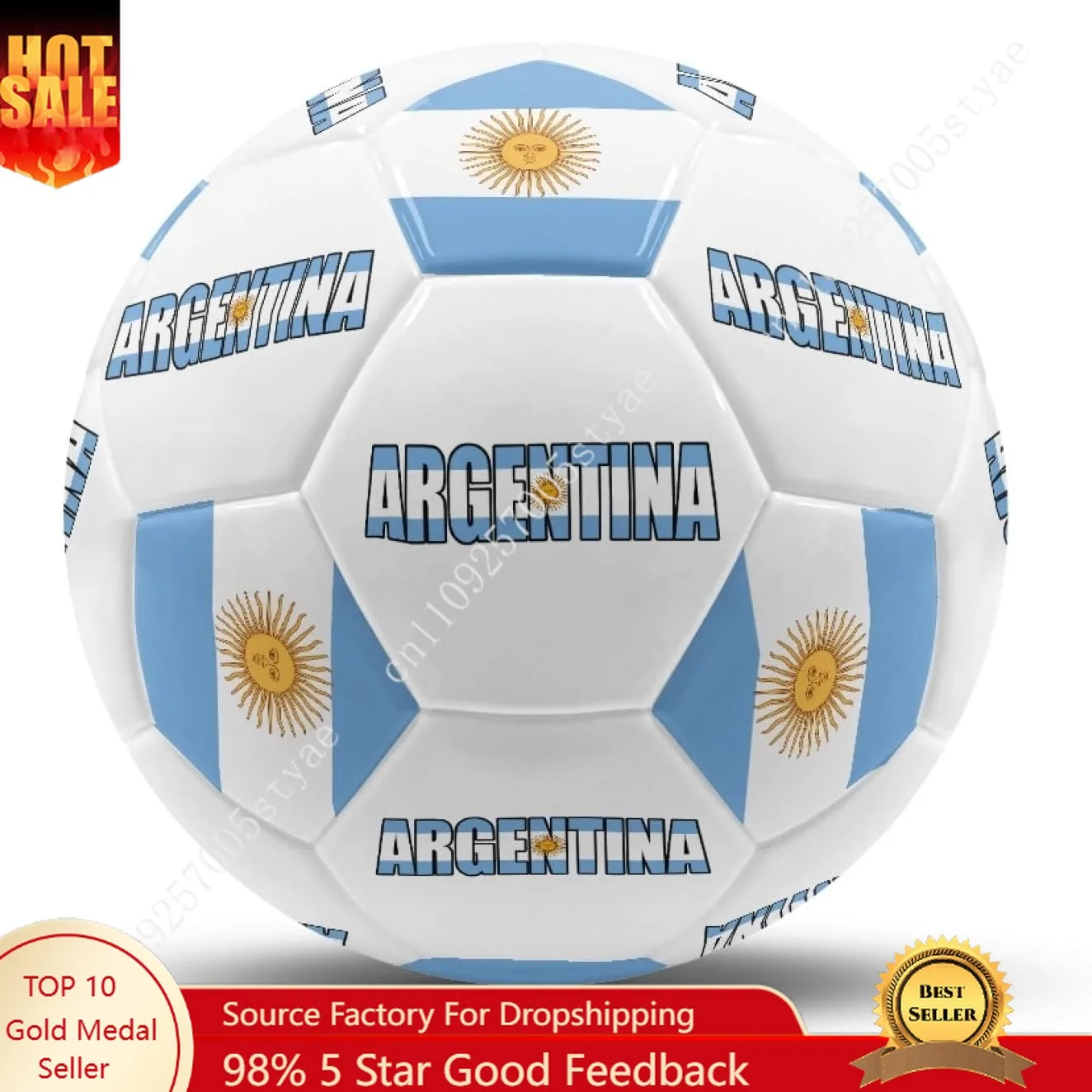 

Argentina Flag Argentine Soccer Ball Leather Football Light Sport Equipment Durable Soccer Balls for Indoor Outdoor Match Train