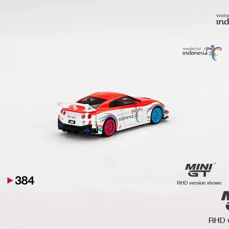 ミニgt日産車モデル,シミュレーション合金ディスプレイ,インドネシア限定,1:64ポンド,R35GT-RR,男の子の誕生日プレゼント