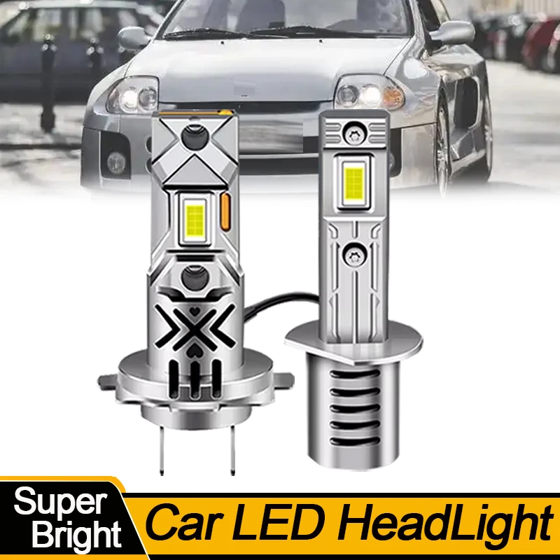 2PCS For Renault Megane MK2 2003-2009 Clio MK3 2005-2012 Duster Logan Modus H1 H7 High Low Beam Plug&Play LED Headlight White