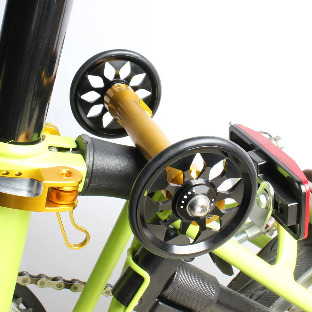 

1 Set Folding Bike Auxiliary Wheel Aluminum Alloy Lightweight Durable Easy Install Compatible With Brompton Cycling Accessories
