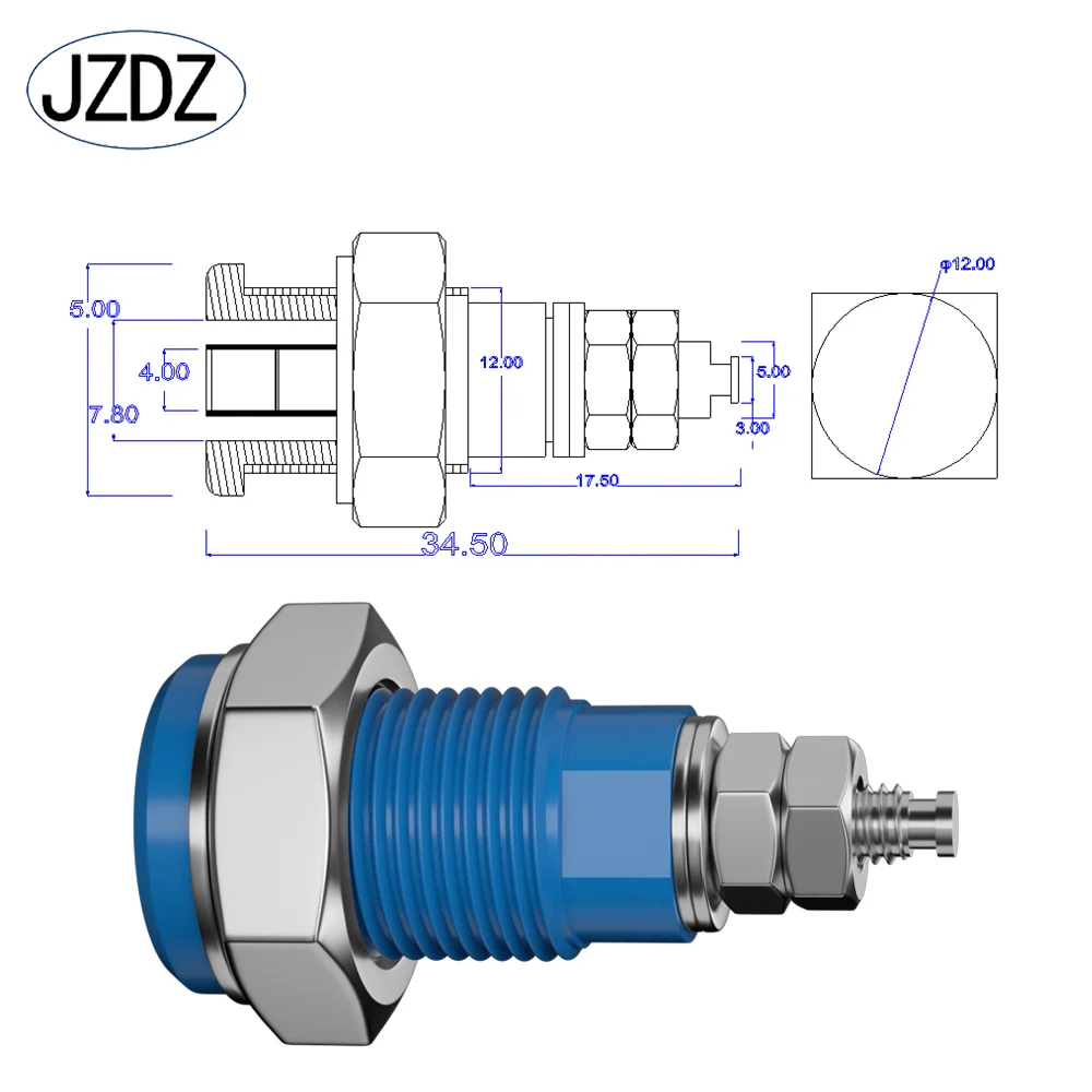 JZDZ 5PCS 4MM Banana Socket Binding Post Nut Banana Plug Jack Electrical Connector Terminal Test Hole DIY Parts J.40023