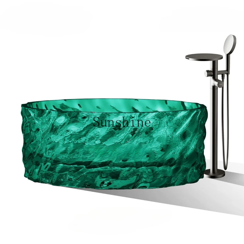 

1.5 meters round transparent resin bathtub hotel bath bath, color transparent