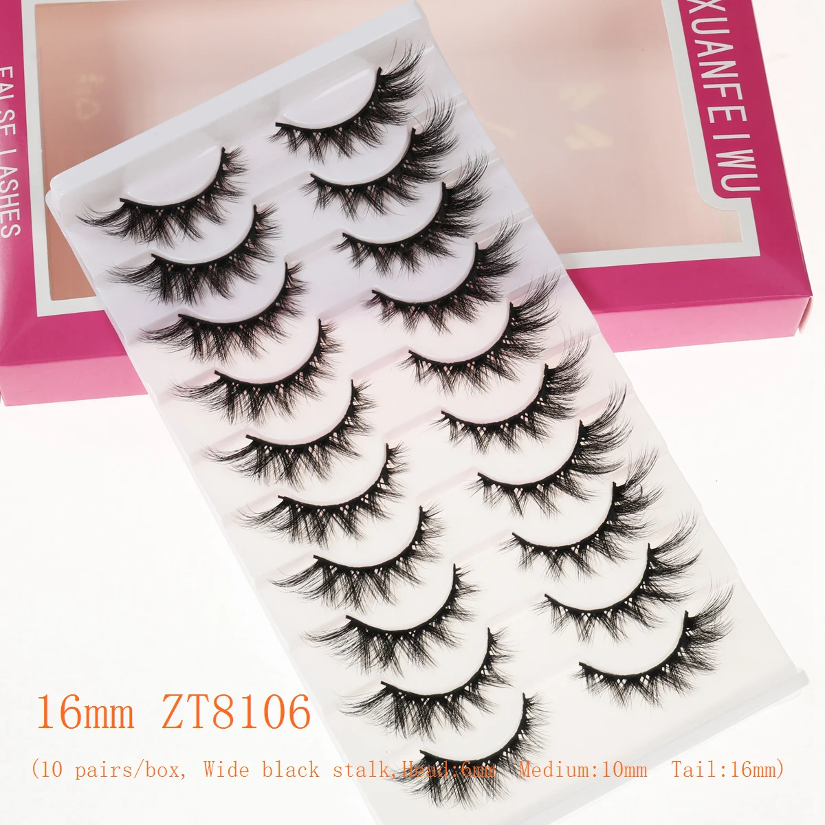 Xuanfeiwu Flauschige Wimpern Manga Cluster Fox Cat Eye DIY Streifen Falsche Wimpern Flauschige Elf Make-up Cluster Wimpern Augenschwanzverlängerung Schräge fliegende Wimpern