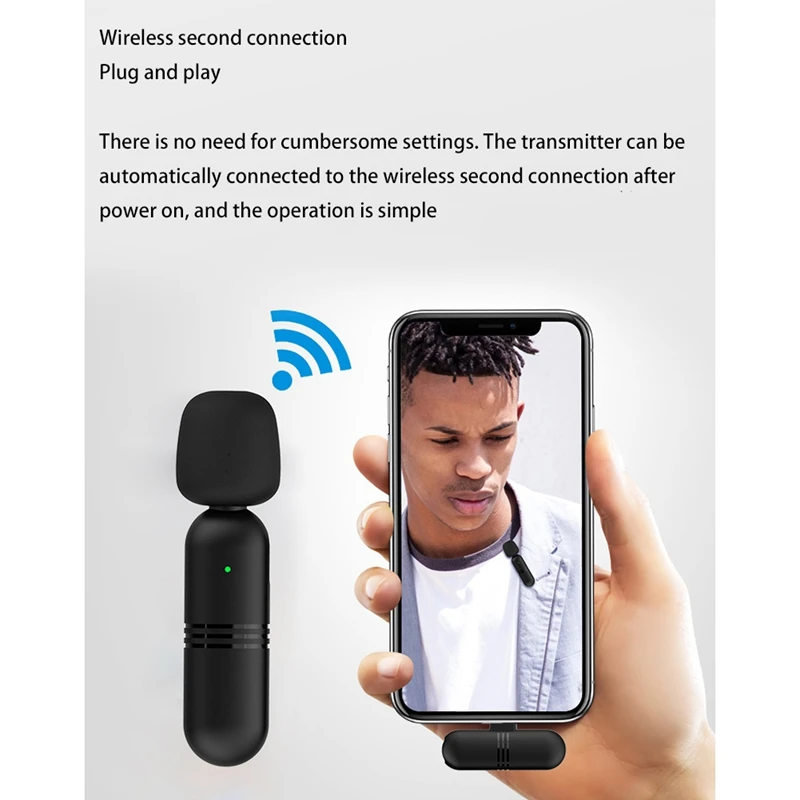 Microfone Lavalier sem fio, Mini Plug-Play Mic para HUAWEI, Youtube, Facebook, Live Stream, Gravação de Vídeo, Vlog