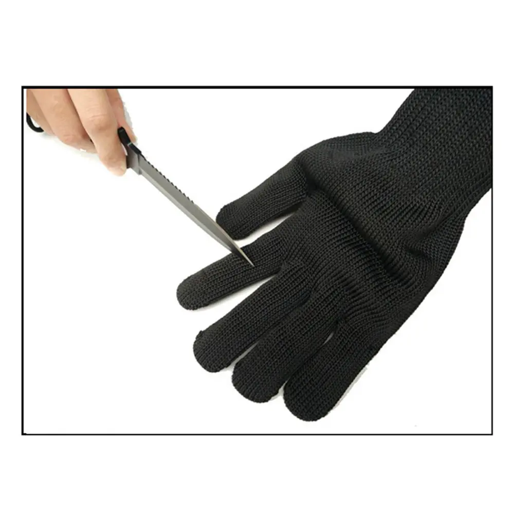 Pair Cut Resistant Gloves Level 5 Protection Black Safety Gloves Breathable Lightweight Anti Cutting Kitchen Carpentry Glass