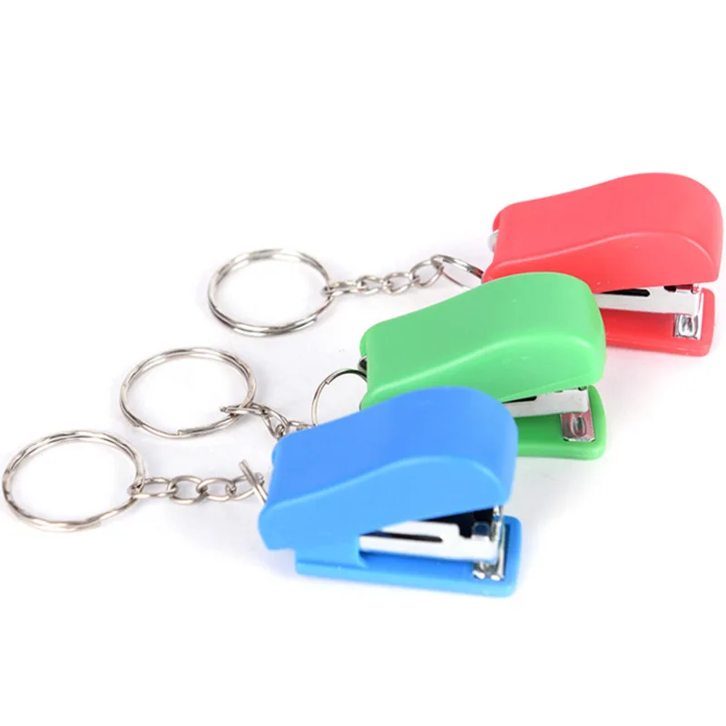 1 Piece Cute Kawaii Mini Portable Paper Staples Stapler Stitcher Office School Supply Stationery Accessory Ellen Brook Keychain