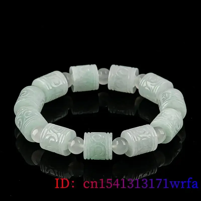 Imagem -03 - Birmanês Jade Bead Pulseiras para as Mulheres Branco Acessórios Amuletos Presente Pulseiras de Pedra Natural Jadeite Gemstones Bangle Charme