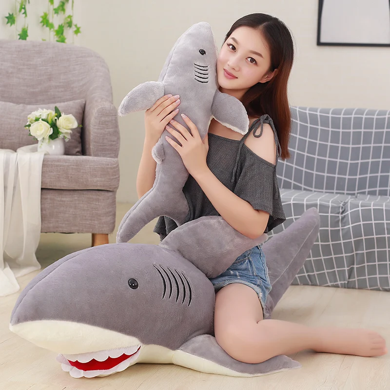 50-130cm Plush Sharks Toys Stuffed Animals Simulation Sea Animal Doll Pillows Cushion Kids For Children Birthday Gifts