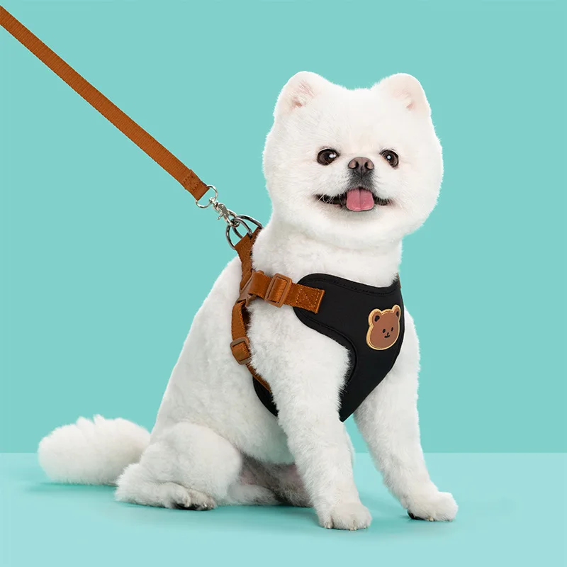 Conjunto de arnés y correa para perros pequeños y medianos, chaleco transpirable para gatos y cachorros, correa para el pecho, arnés para bulldog francés y chihuahua, suministros para mascotas_voghion.com