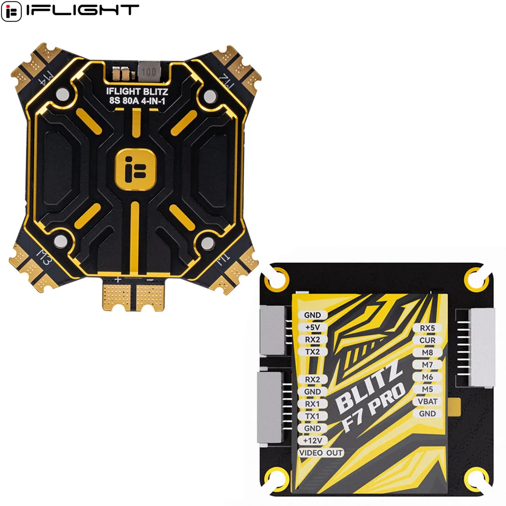 

IFLIGHT BLITZ F7 Pro Flight Controller with OSD 35x35 BLITZ E80 4-IN-1 Pro 80A ESC (G2） Straight PLU FPV Crossover For RC Drone