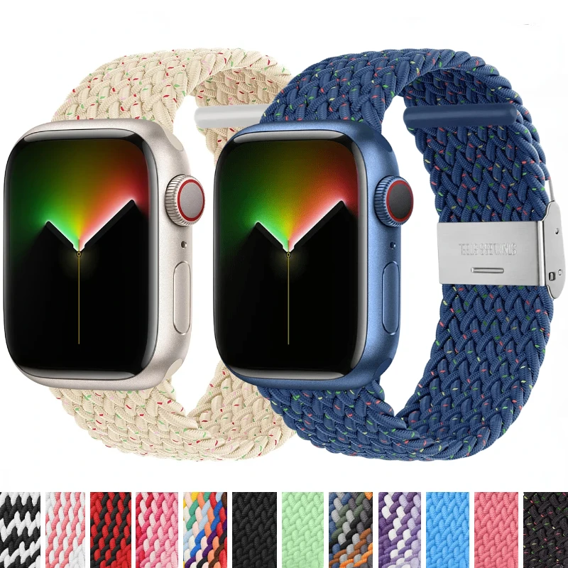 

Nylon strap For Apple watch 9 8 7 6 5 4 3 SE2 45mm 41mm 44mm 42mm 40mm Adjustable breathable bracelet For iwatch Ultra 2 1 49mm