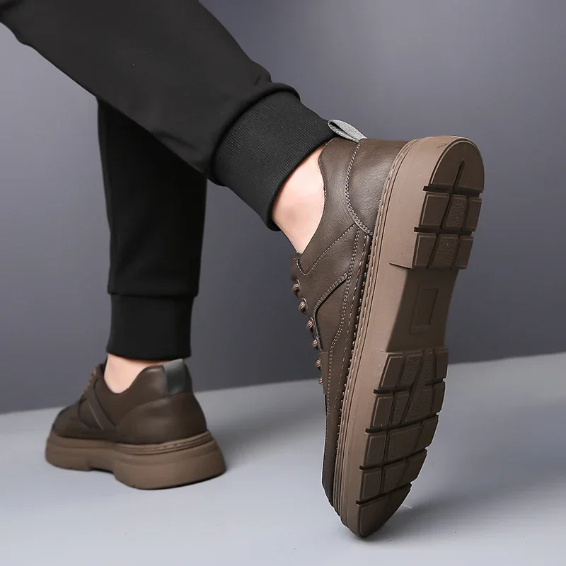 Zapatos deportivos غير الرسمية de cuero para hombre، calzado غير الرسمية للأعمال، القابلة للتنفس، الفقرة برينسا وأوتونو، 2025