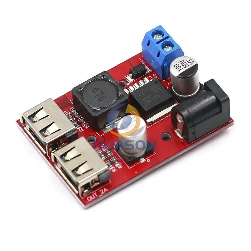 LM2596 LM2596S Dual USB DC-DC 9V 12V 24V 36V to 5V 3A Step Down Buck Converter Board Car Charger Solar Power Supply Module