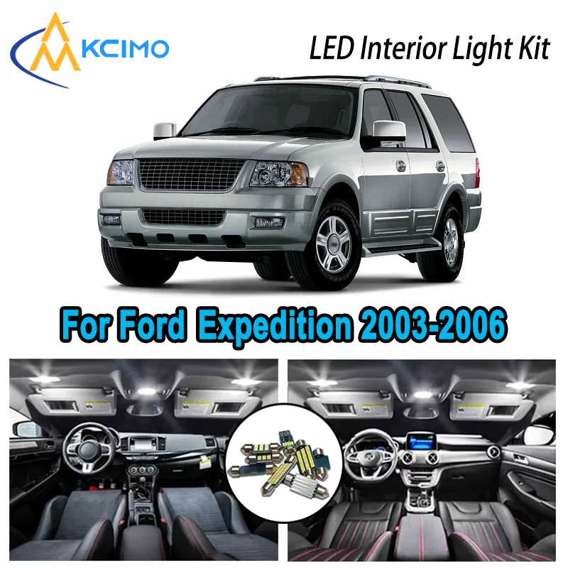

Premium Bright LED Interior Light Kit for Ford Expedition 2003-2006 2004 2005 2006 Dome Map Trunk Car Lamps with Canbus No Error