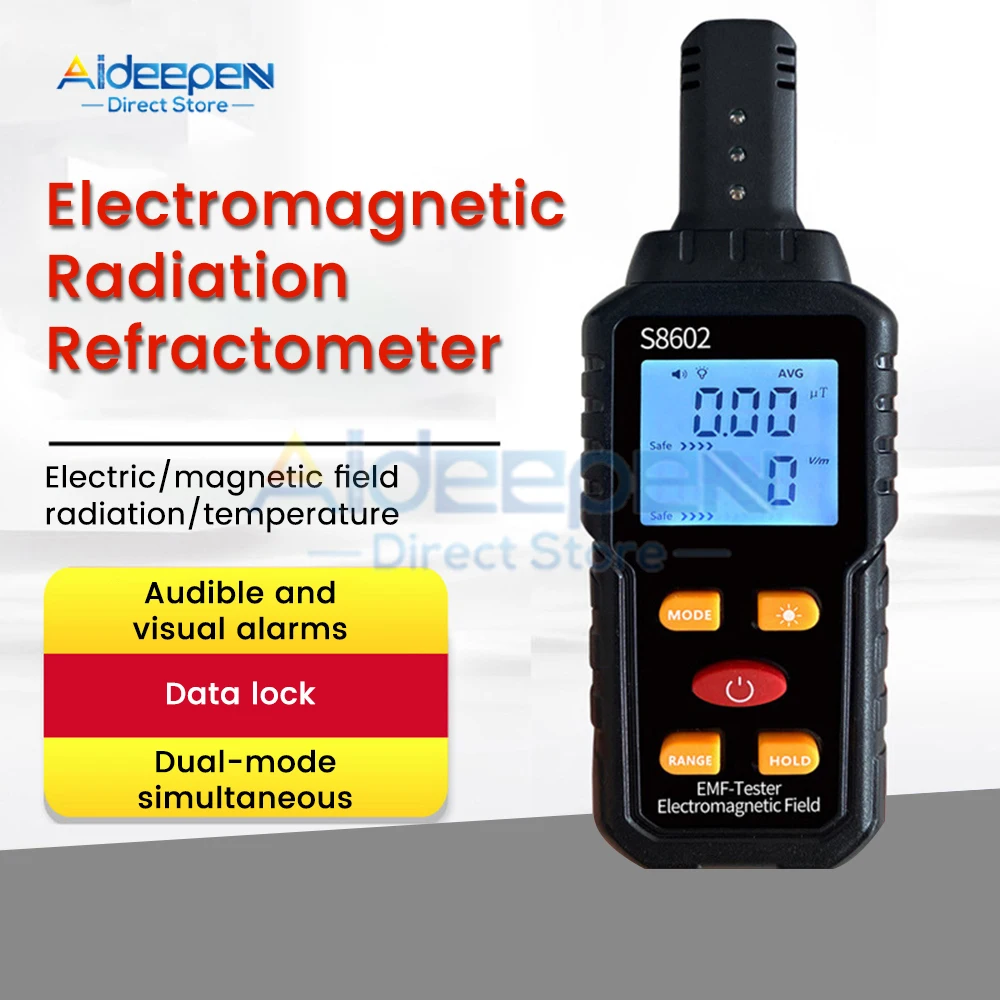 3 in 1 Digital Radiation Dosimeter Geiger Counter EMF Electromagnetic Radiation Radioactive Tester Person Dosimeter X-ray Radia