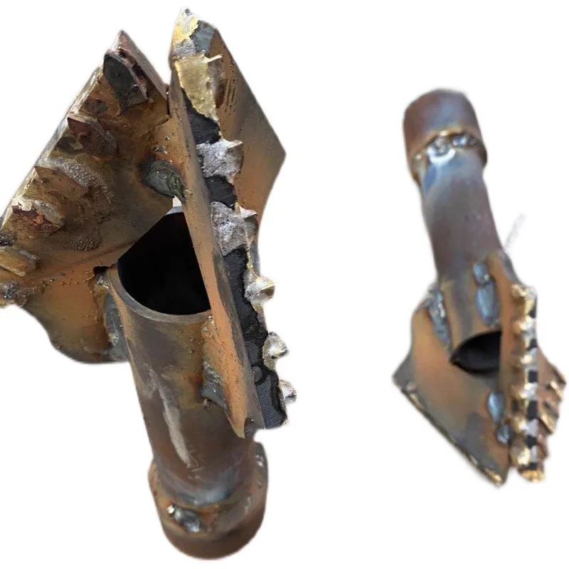 3-Wing Water Well Drill Bit Super Hard Alloy Rock Drill for Electric Rig, 1-Inch Drill Pipe, Tri-Wing Bit for Ground Drilling