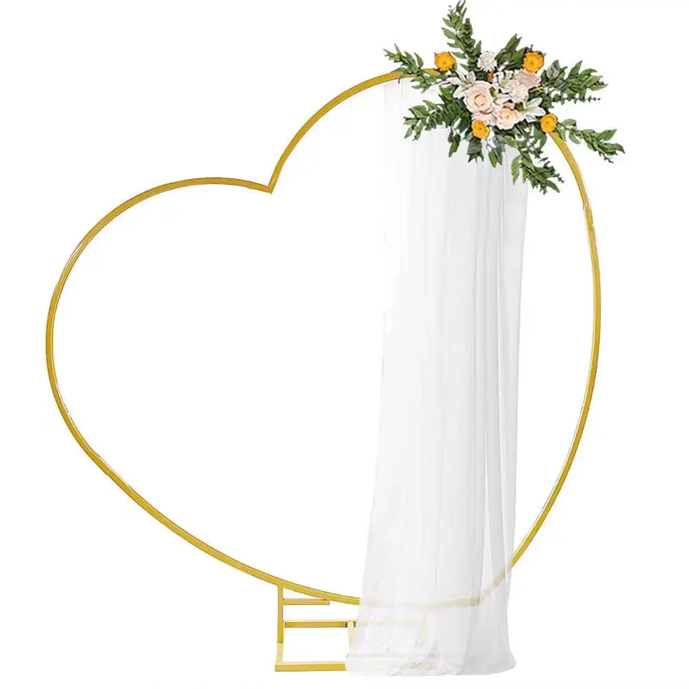 Cross-border wedding props heart-shaped wrought iron arch background frame outdoor arrangement lawn flower stand balloon bracket