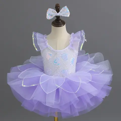 Vestito da ballo per bambini Vestito da balletto per ragazza Regalo di compleanno Paillettes Balletto Abbigliamento per bambini Abiti Abiti da principessa estivi Vestito per ragazze